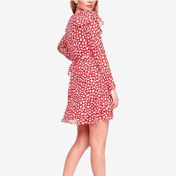 Free people frenchie faux wrap red white dress m - Picture 5 of 8